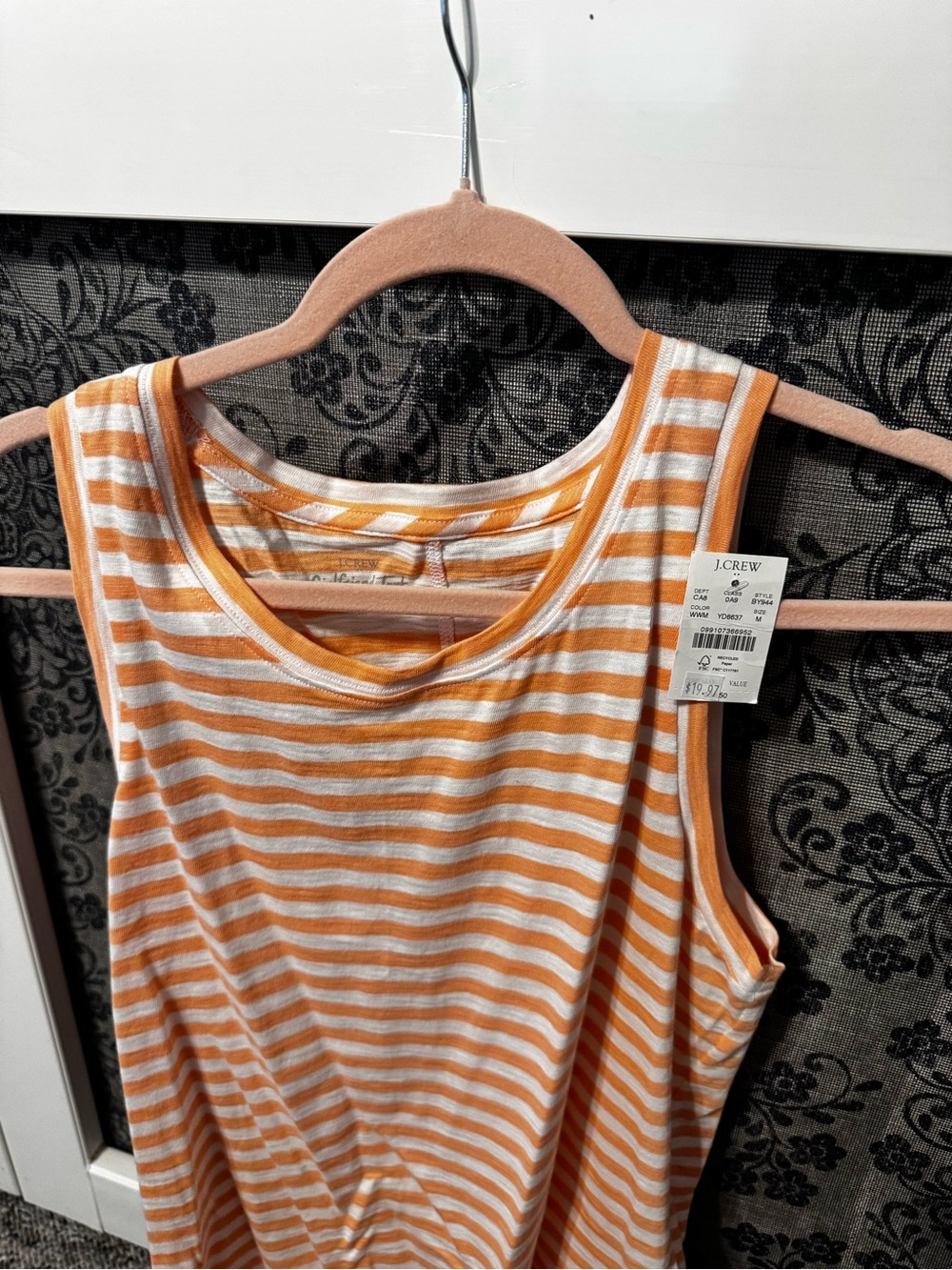 Old Navy Orange & White Striped Tank Top